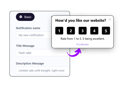 Prooflander Business Booster toolkit dashboard showing notification setup screen