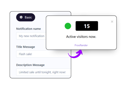Prooflander Business Booster toolkit dashboard showing notification setup screen