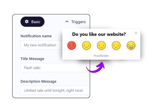 Prooflander Business Booster toolkit dashboard showing notification setup screen